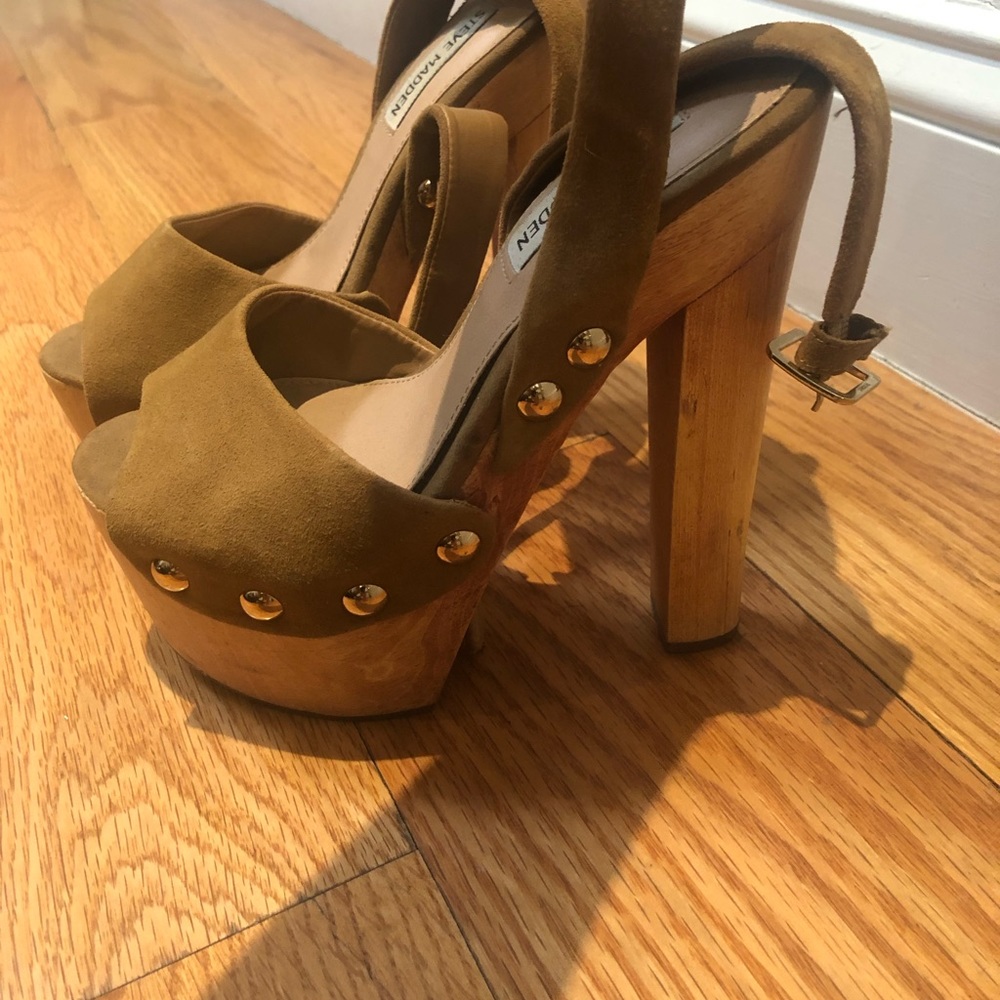 Tan Steve Madden platforms
